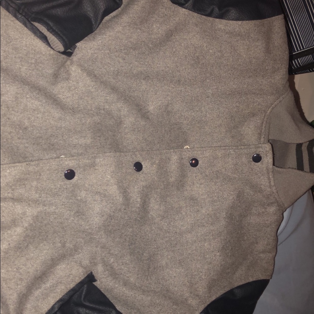 Aeropostale’s leather sleeve letterman type jacket